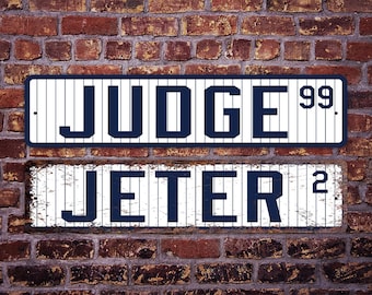 All New York Yankees Players Street Sign Aluminum Custom Personalized Gift Metal Print Highway Christmas  Present