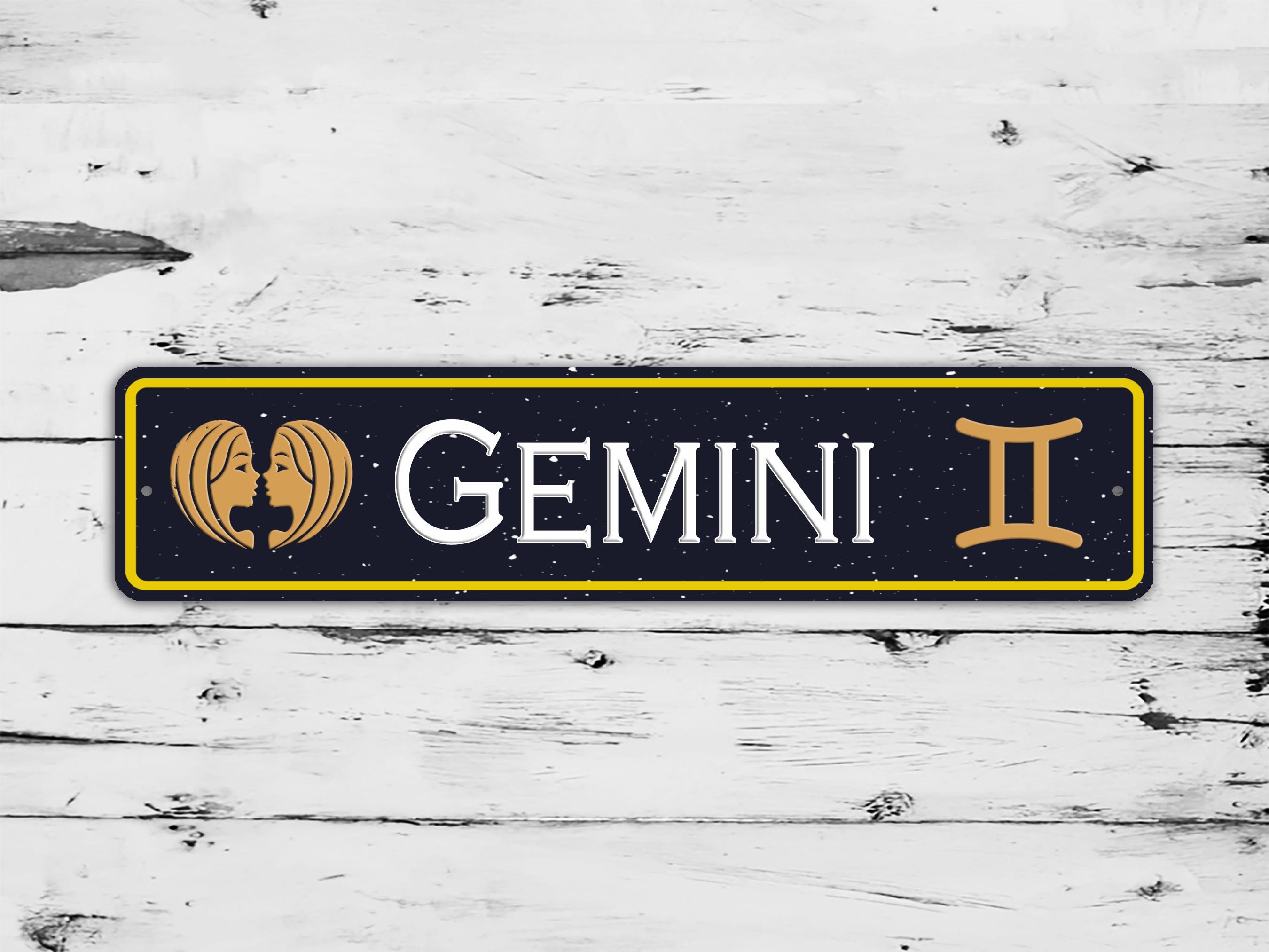 Gemini Zodiac Metal Sign the Twins Astrology Aluminum Street Sign