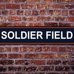 Soldier Field Street Sign Chicago Bears Football Road Custom Personalized Gift Metal Print Highway Christmas  Present