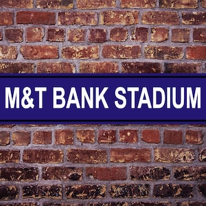 M&T Bank Stadium Street Sign Baltimore Ravens Football Road Custom Personalized Gift Metal Print Highway Mother's  Present