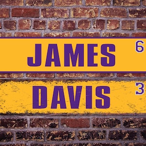 All Los Angeles Lakers Players Street Sign Basketball Aluminum Custom Personalized Gift Metal Print Highway Christmas  Present