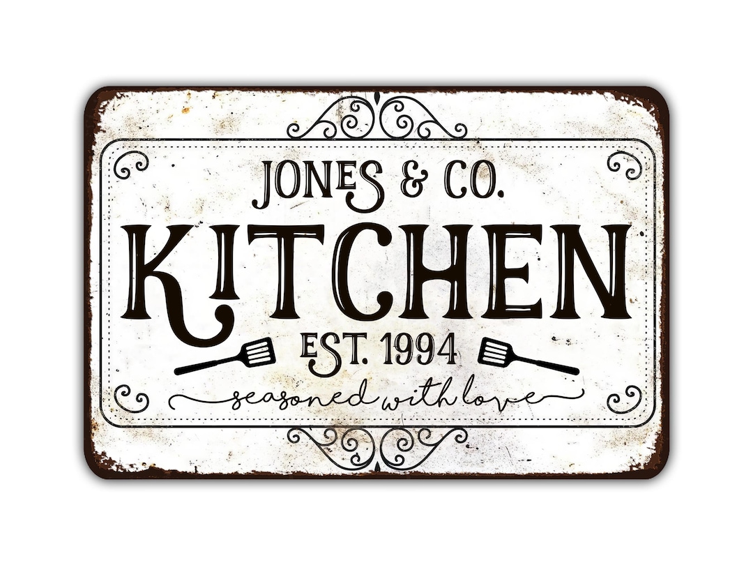 Custom Kitchen Sign Personalized Seasoned With Love - Etsy