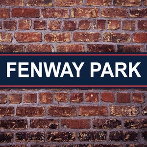 Fenway Park Street Sign Boston Red Sox Baseball Road Custom Personalized Gift Metal Print Highway Christmas  Present