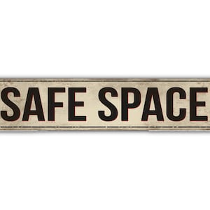 Safe Space Street Sign Vintage Retro Rustic Patio Home Décor Gift Metal Print Present
