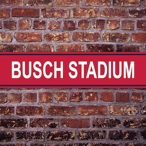 Busch Stadion Straßenschild St. Louis Cardinals Baseball Road Individuelles personalisiertes Geschenk Metalldruck Landstraße Weihnachtsgeschenk