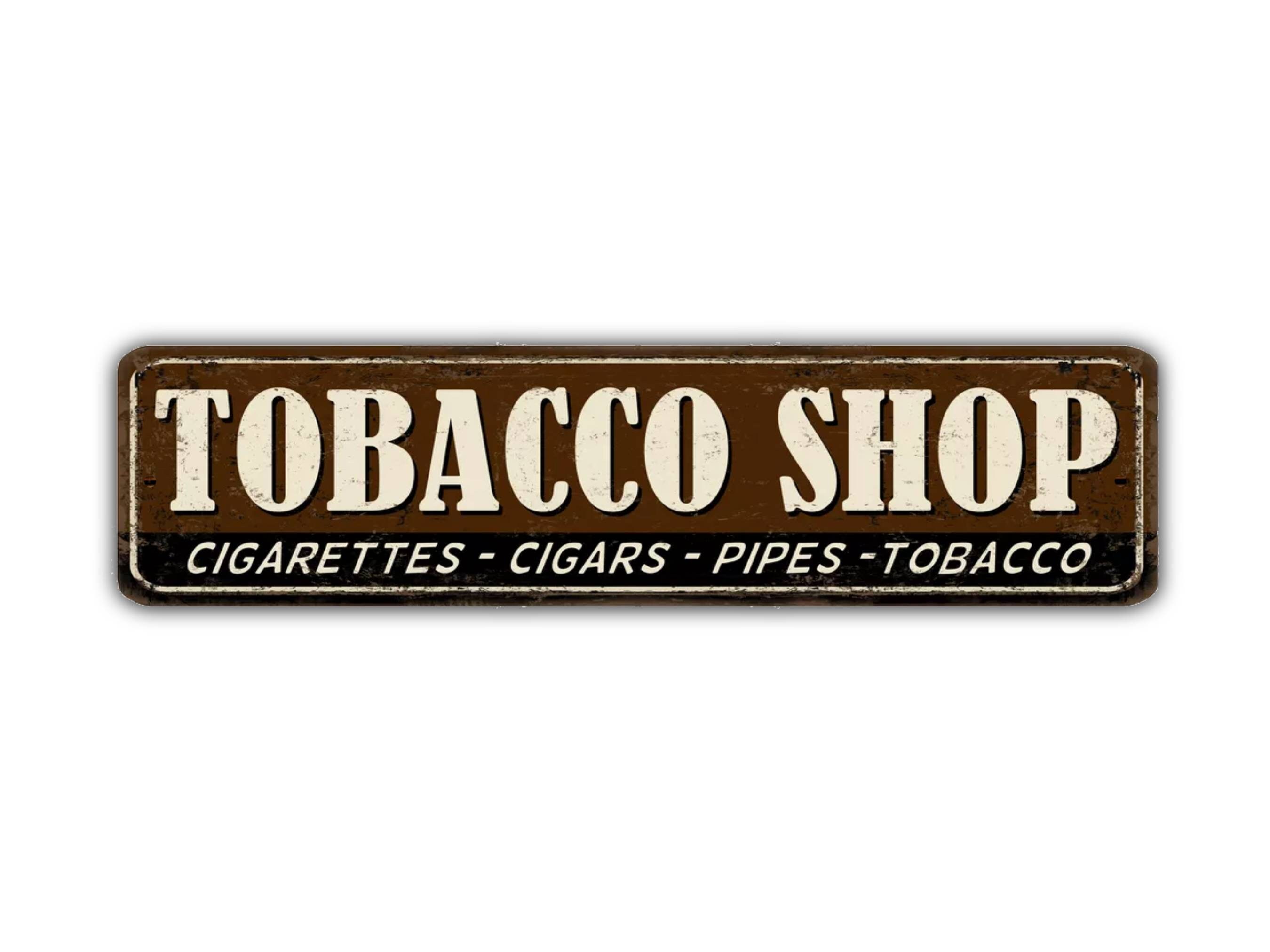vintage tobacco signs for sale Tobacco Shop Street Sign Cigarettes Cigars Pipes Smoking Vintage Retro  Rustic Patio Home Décor Gift Metal Print Present