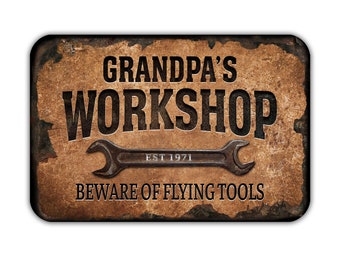 Custom Workshop Metal Sign Dad's Garage Tool Shed Sign