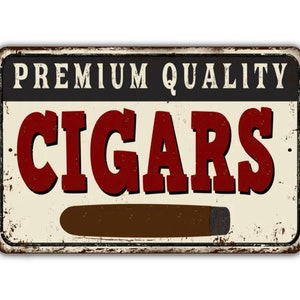 Premium Quality Cigars Sign Vintage Retro Rustic Patio Home Décor Gift Metal Print Present