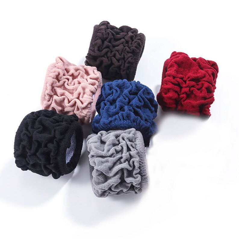 Hair Bun Ties Hairband Headband for Thick Long and Curly Hair Seamless Cotton Stretch Pontail Holders Heavy