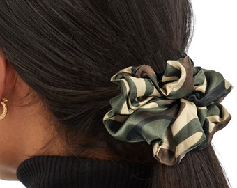 Camouflage Oversized Satin Silk Extra Large Scrunchie, Military, XXL, Big, Scrunchy, Hair Ties, Bandana, Hair Accessories