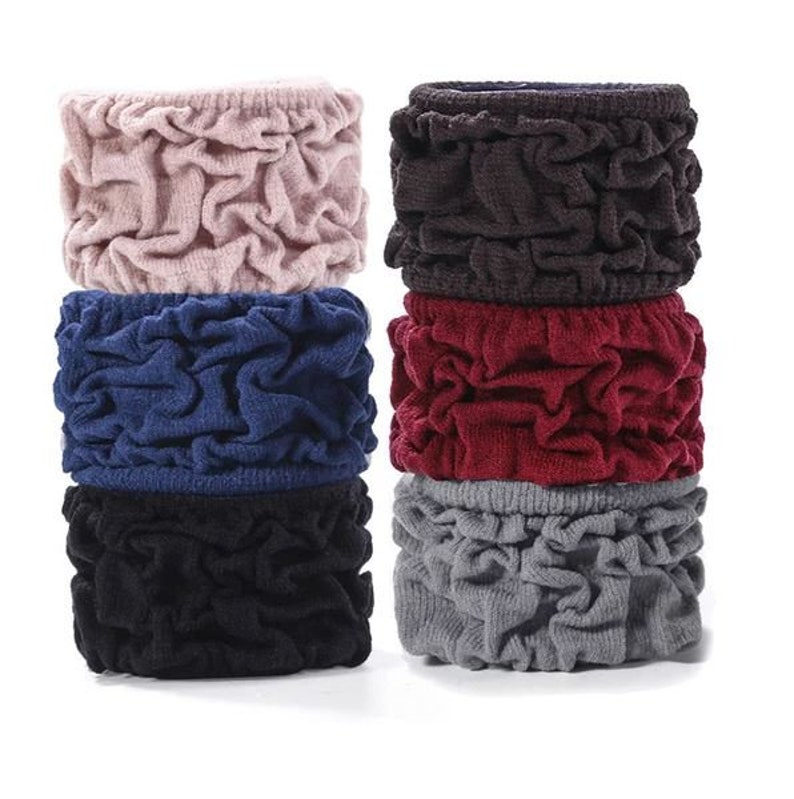 Hair Bun Ties Hairband Headband for Thick Long and Curly Hair Seamless Cotton Stretch Pontail Holders Heavy