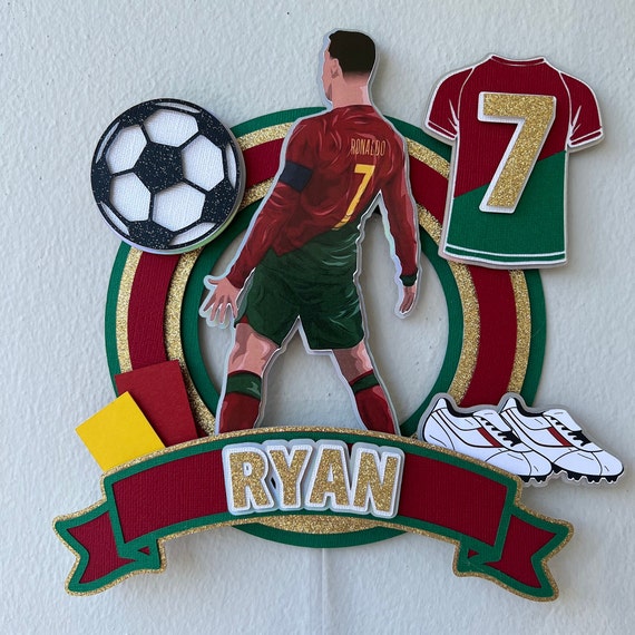 Amazon.com: Cakecery Ronaldo CR7 Star Soccer Edible Cake Image Topper  Personalized Birthday Cake Banner 1/4 Sheet : Grocery & Gourmet Food
