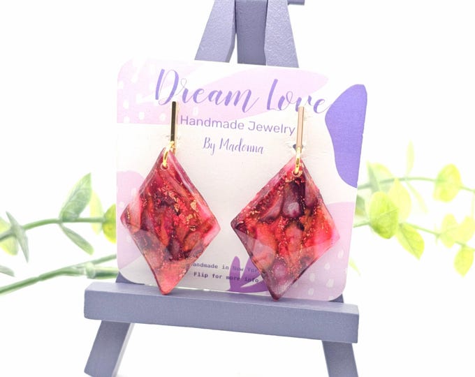 Handmade Red & Gold Clay Earrings Collection – Unique Geometric, Floral, and Nature-Inspired Designs – Artisan Jewelry Gift for Her