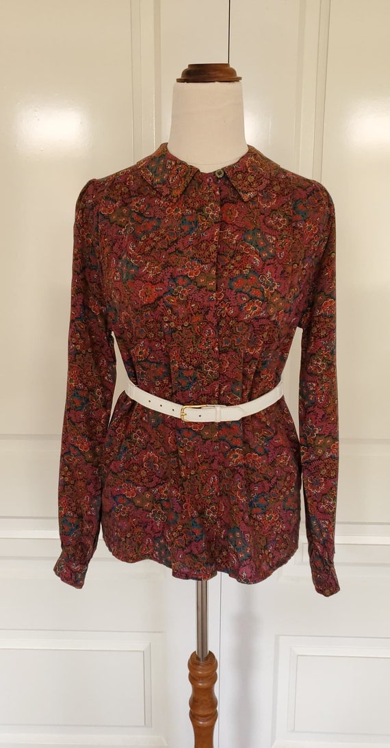 Vintage Blouse Madmen Office Secretary Small