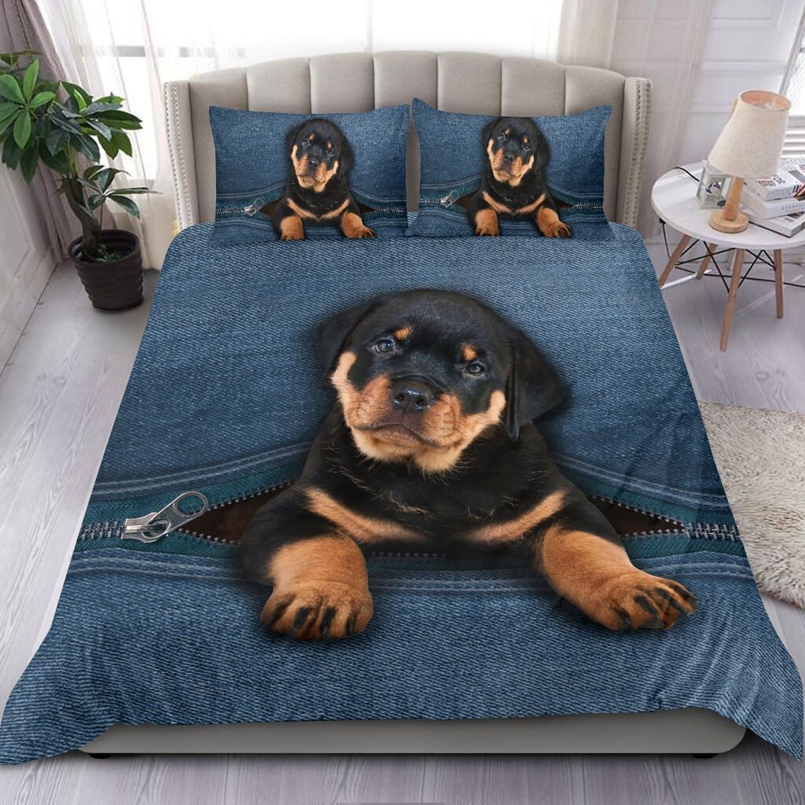 Rottweiler Bedding Set 55 Coziness duvet bedding set Soft Etsy