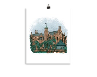 Haunted Mansion Print | Disney World's Magic Kingdom Poster | Disney Rides, Disney Inspired