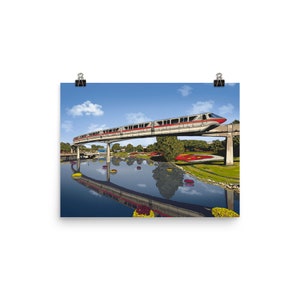 EPCOT Monorail Poster | Disney World's Monorail Print | Disney Transportation, Disney Inspired