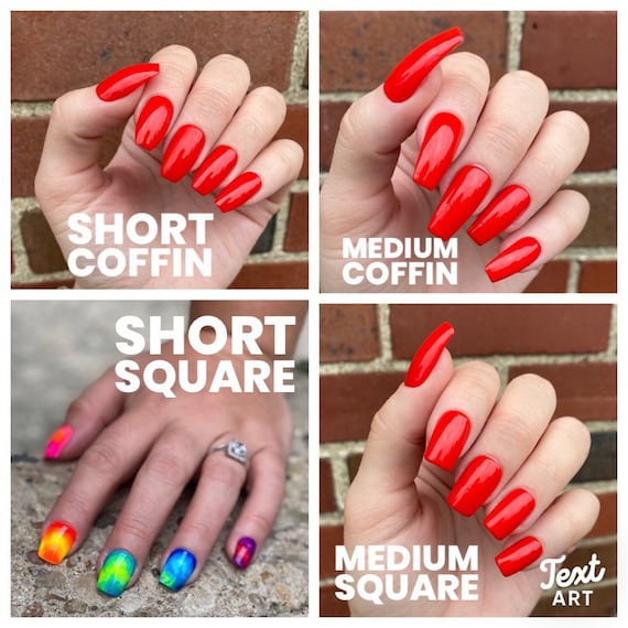 Beach Day Neon Rainbow French Tip Press On Nails French Etsy