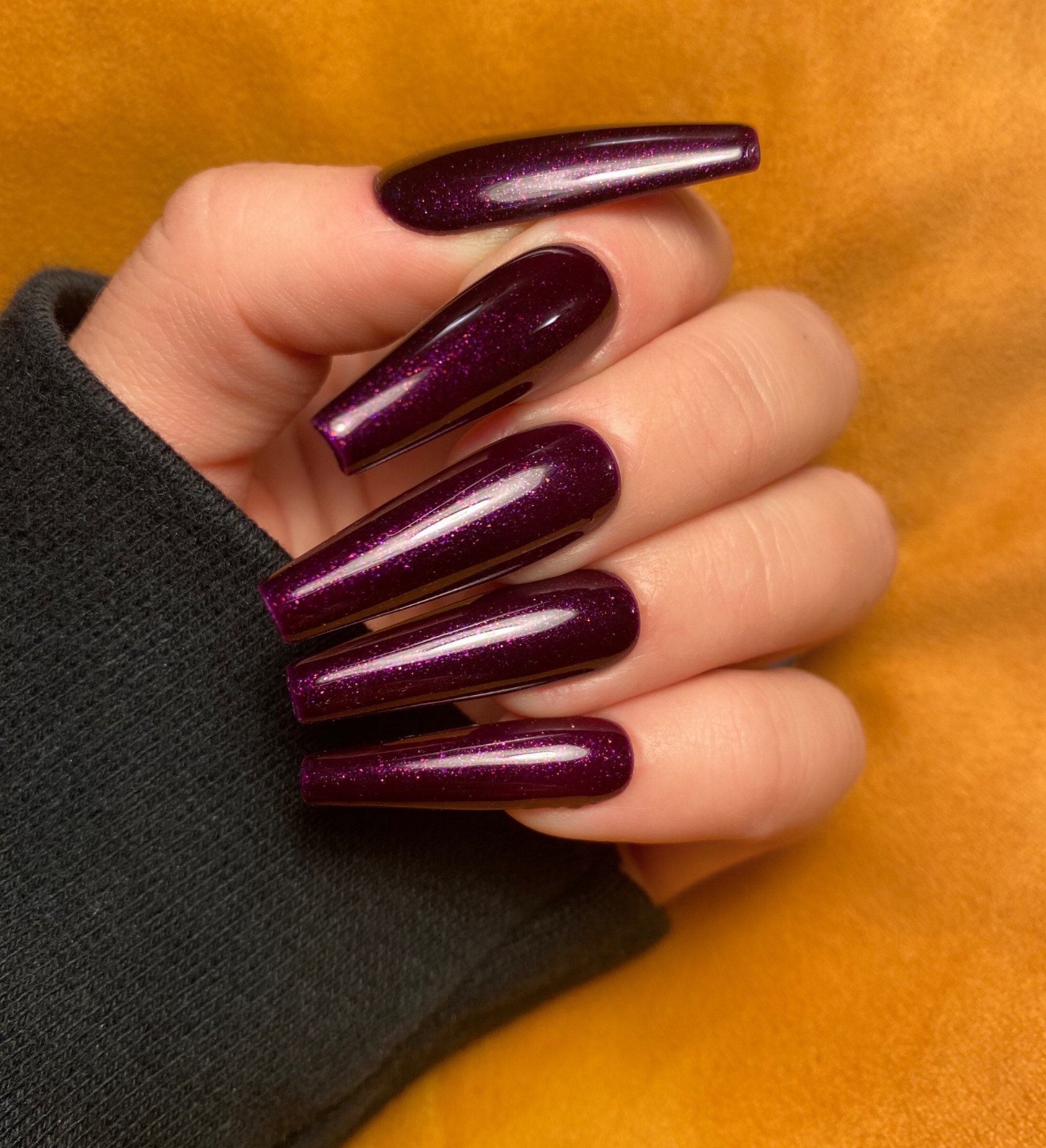 Sugarplum Sparkly Plum Press On Nails Winter Nails Press Etsy Norway