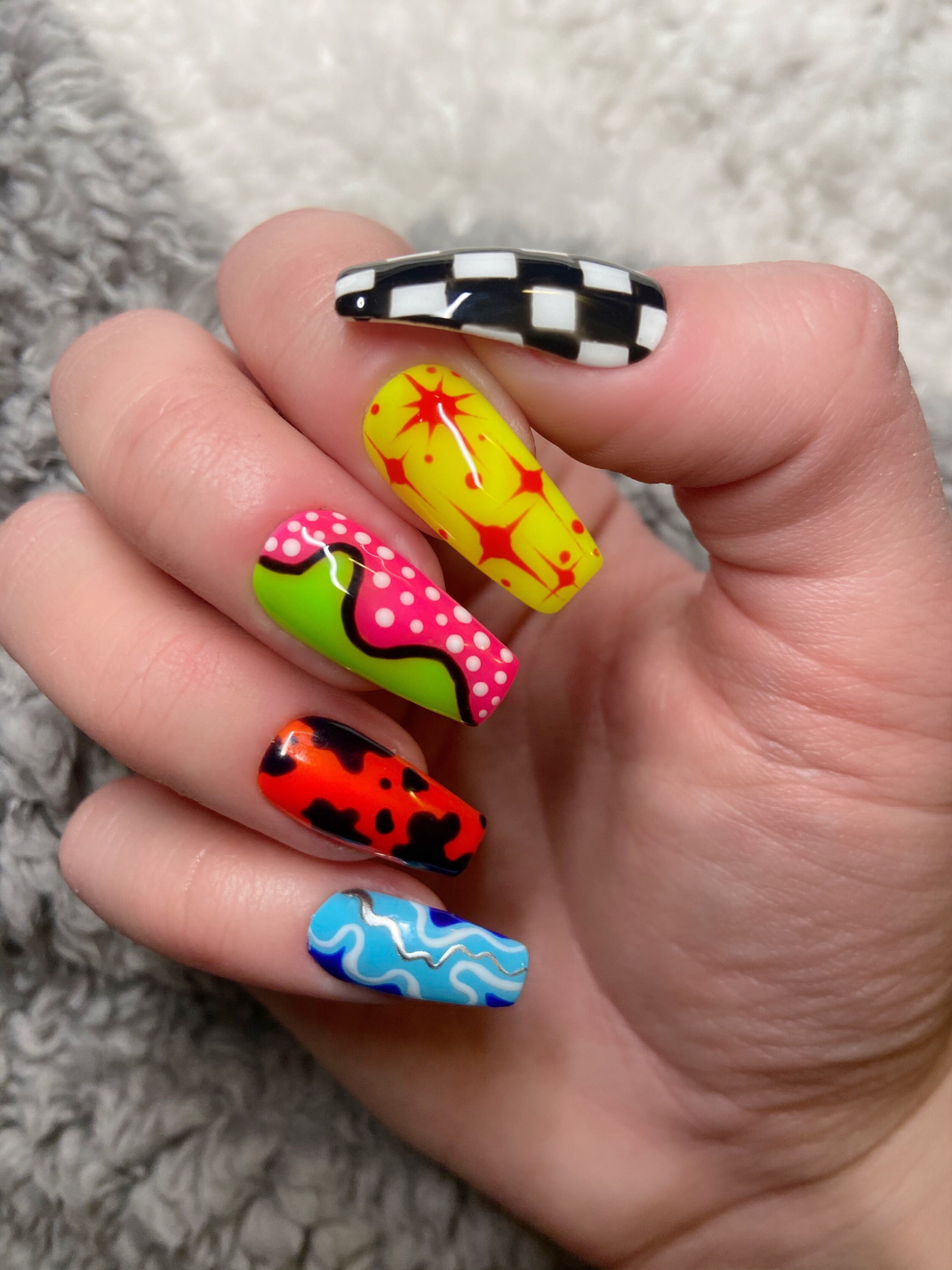 MAZE Mix and Match Abstract Press On Nails Indie Nails Etsy