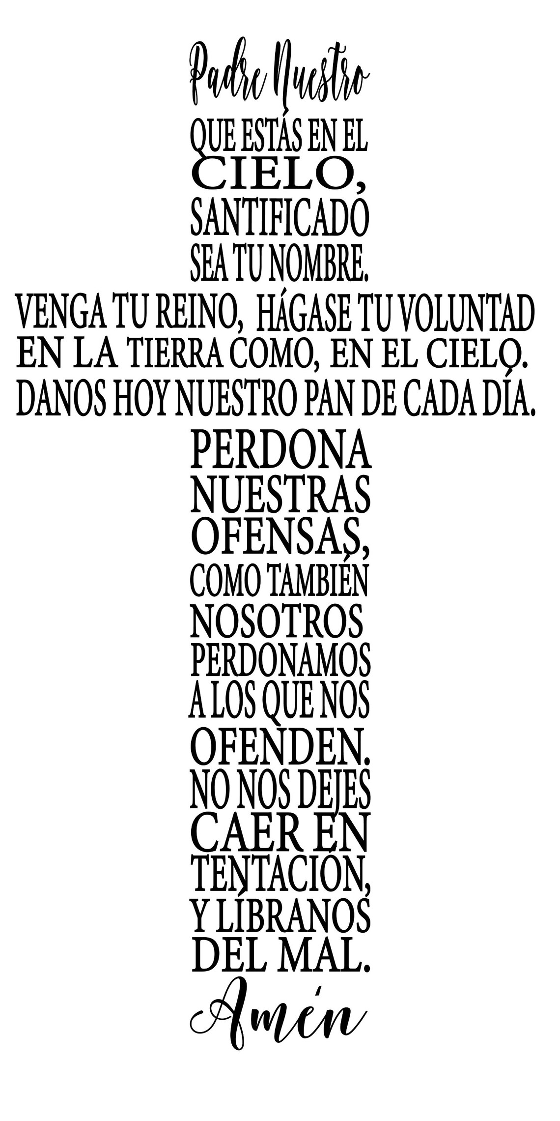 Padre Nuestro spanish Lords Prayer Etsy