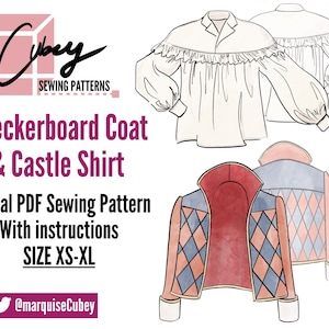Checkerboard Castle Jacket Shirt Cosplay Sewing Pattern Cosplay PDF Download