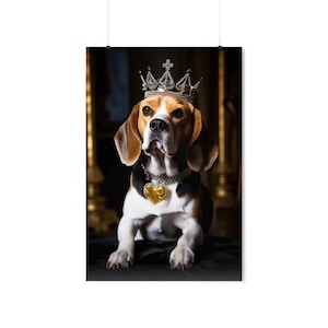 Beagle Royal Portrait Premium Matte Vertical AI Poster,Pet Portrait,Renaissance Beagle Portrait,Beagle Poster, Beagle Gift, Beagle Mom Gifts
