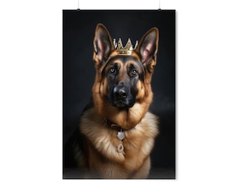 貴族のジャーマンシェパードの版画、ルネッサンス時代の犬の肖像画
