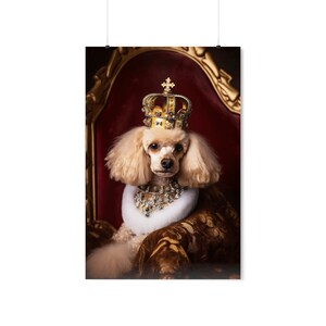 Poodle Royal Portrait Premium Matte Vertical AI Poster,Pet Portrait,Renaissance Poodle Portrait,Poodle Poster, Poodle Mom Gift,Poodle Poster