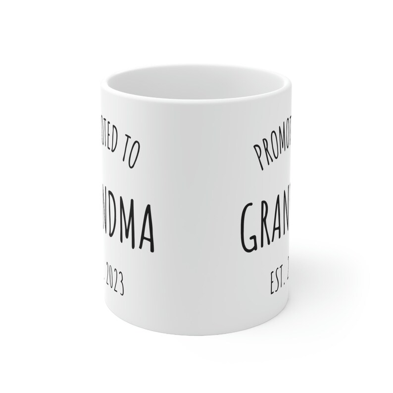 Promoted to Grandma, Pregnancy Announcement, New Grandma Gift, , Grandma Grandpa Mug Set, New Baby Announcement Ceramic Mug 11oz