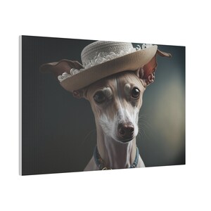 Italian Greyhound Ready for a Date, Stretched Canvas 0.75&quot; IGGIE, IGGY, ig, ai Decor Digital Art Greyhounds Gift, gift for her, gift for him