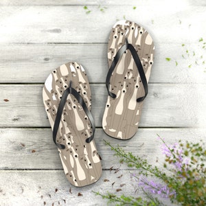 Adorable Italian Greyhound Print Flip Flops, IGGY Flip-Flops, Dog Flip Flops, Beach Wear, Summer Wear, Cute Greyhound sandals, Gift for her
