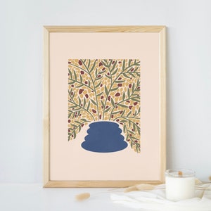 Impresión de flores, cartel de arte floral boho, decoración de la pared de flores, impresión botánica, decoración del hogar, impresión de jarrón de flores, arte de flores retro, impresión de Matisse