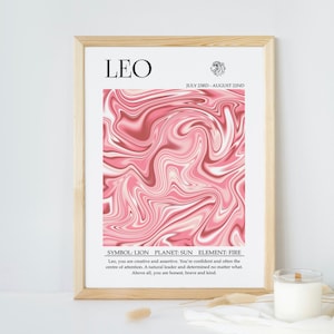 Leo Zodiac Print: Custom Astrology Star Sign Wall Art
