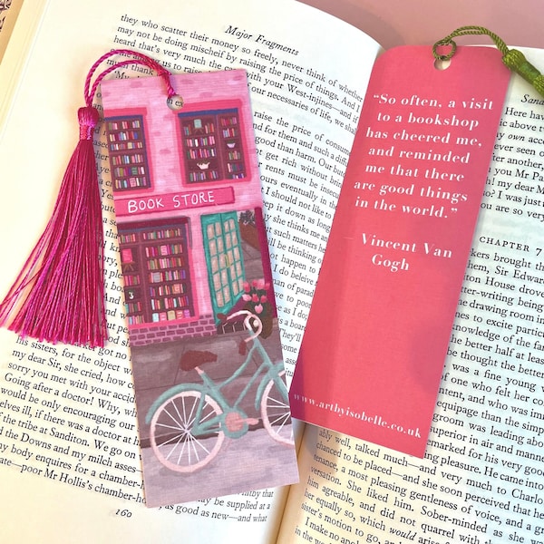 Custom Bookshop Bookmark, Book Lover Bookmark, Book Store Bookmark, Book Shop Quote, Custom Tassel Bookmark, Gift For Reader, Bookworm Gift