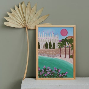 Palma Mallorca Print, Mallorca Travel Poster, Spain Wall Art, Pastel Mallorca Decor, Spanish Island Gift, Palma De Mallorca Art