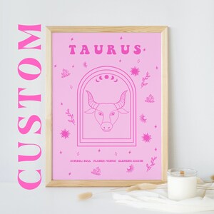 Taurus Zodiac Print: Custom Astrology Star Sign Wall Art