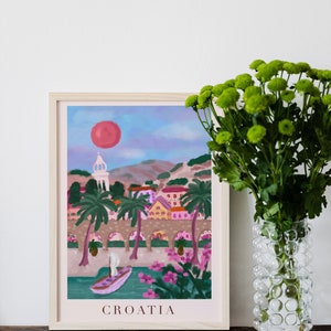 Croatia Hvar Art Print: Mediterranean Travel Poster