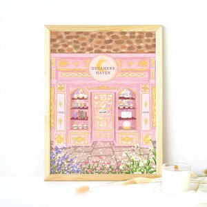Dreamers Haven Print: Whimsical Pink Shop Art