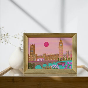 London Travel Print, England Poster, London Print Wall Art, Big Ben Print, Colourful Home Decor, Wedding Gift, Birthday Present