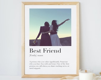 Personalisierter Bester Freund Print, personalisiertes Geschenk, Beste Freundin Geschenk, Beste Freundin Definition, Geburtstagsgeschenk für Sie Ihn, Valentinstagsgeschenk