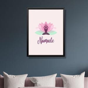 Namaste Wall Art Print: Lotus Flower Pose (Digital Download)