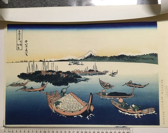 日本のアンティーク浮世絵、木版画、1906年、日本のアンティーク木版画