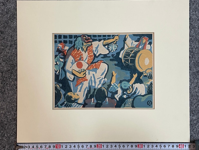 Ukiyo-e Japanese Woodblock Woodcut Print "japanese Traditional Dance ...