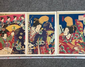 Japanese Original Ukiyo-e Woodblock Print, Kunisada, Kabuki Actor