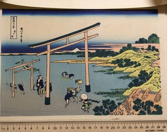 Ukiyo-e Woodblock Japanese Print &quot;Nobuto ura&quot; by Hokusai 29.7 cm *21.1 cm M049