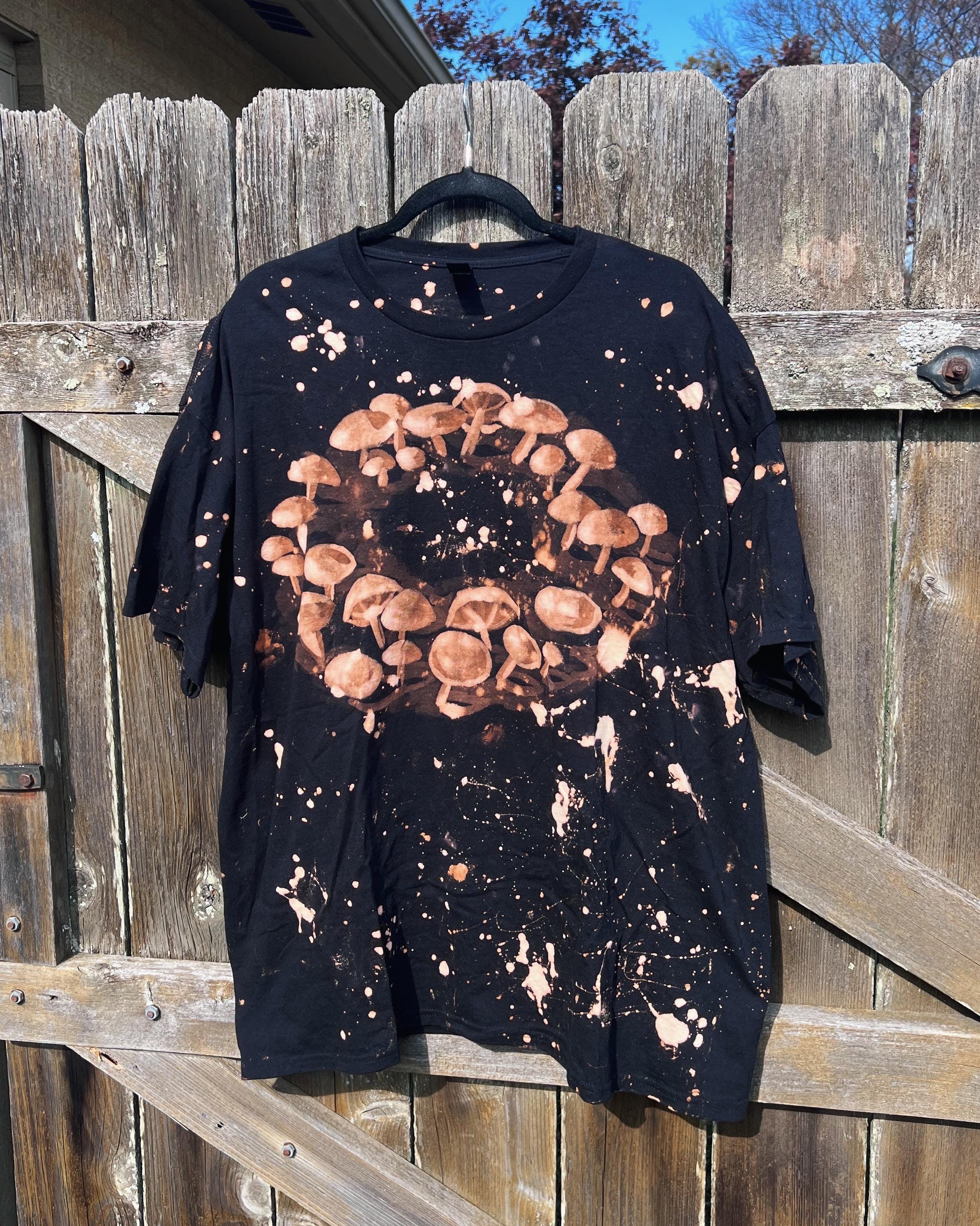 2XL Unisex Handmade Mushroom Bleach Dye T-shirt - Etsy