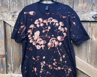 2XL Unisex Handmade Mushroom Bleach Dye T-shirt - Etsy