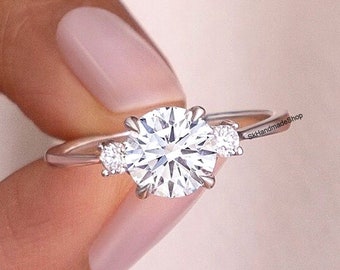 Details about   1ct Round Cut Blue Gem Designer Statement Bridal Classic Ring 14k White Gold 
