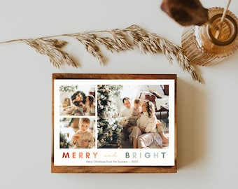 Christmas Card Template Colorful Photo Holiday Card Photobooth Christmas Card Printable Holiday Card DIY Canva Christmas Card Template